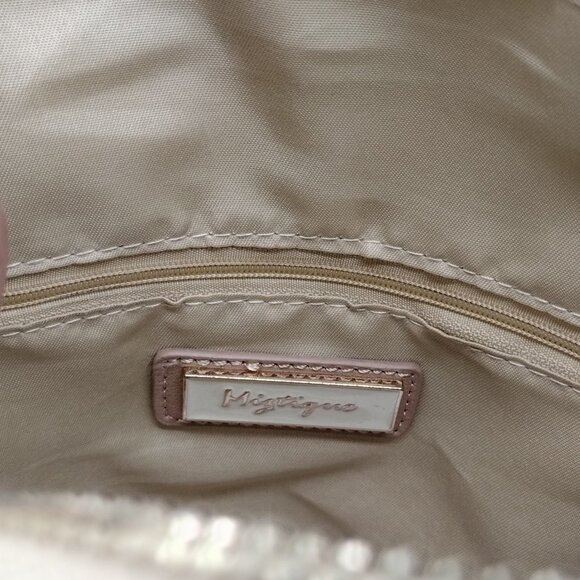 Miztique Daisy Bamboo Backpack Purse Convertible Adjustable Straps Beige & Gold - Picture 9 of 9